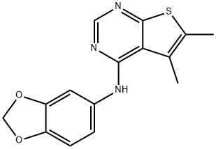 N-(benzo[d][1,3]dioxol-5-yl)-5,6-dimethylthieno[2,3-d]pyrimidin-4-amine Struktur