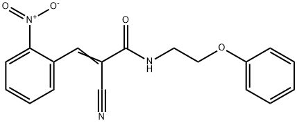 2-Cyano-3-(2-nitro-phenyl)-N-(2-phenoxy-ethyl)-acrylamide Struktur