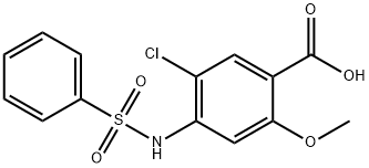 5-chloro-2-methoxy-4-[(phenylsulfonyl)amino]benzoic acid Struktur