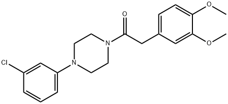 1-[4-(3-chlorophenyl)piperazin-1-yl]-2-(3,4-dimethoxyphenyl)ethanone Struktur