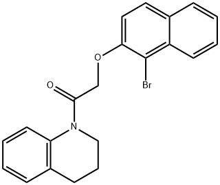 1-{[(1-bromo-2-naphthyl)oxy]acetyl}-1,2,3,4-tetrahydroquinoline Struktur