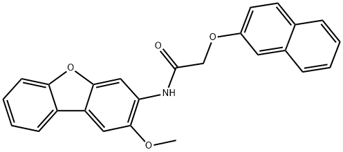 N-(2-methoxydibenzo[b,d]furan-3-yl)-2-(naphthalen-2-yloxy)acetamide Struktur