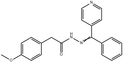 2-(4-methoxyphenyl)-N-[(E)-[phenyl(pyridin-4-yl)methylidene]amino]acetamide Struktur