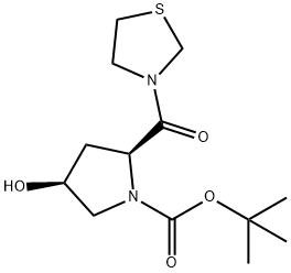 (2S,4S)-4-羥基-2-(噻唑烷-3-羰基)吡咯烷-1-甲酸叔丁酯, 401564-34-9, 結(jié)構(gòu)式