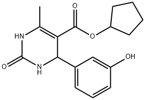 cyclopentyl 4-(3-hydroxyphenyl)-6-methyl-2-oxo-1,2,3,4-tetrahydropyrimidine-5-carboxylate Struktur