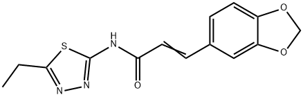 (E)-3-(1,3-benzodioxol-5-yl)-N-(5-ethyl-1,3,4-thiadiazol-2-yl)prop-2-enamide Struktur