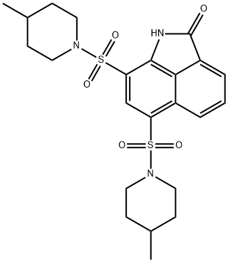 6,8-bis((4-methylpiperidin-1-yl)sulfonyl)benzo[cd]indol-2(1H)-one Struktur