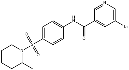 5-bromo-N-{4-[(2-methylpiperidin-1-yl)sulfonyl]phenyl}pyridine-3-carboxamide Struktur