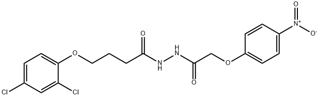 4-(2,4-dichlorophenoxy)-N'-[(4-nitrophenoxy)acetyl]butanohydrazide Struktur