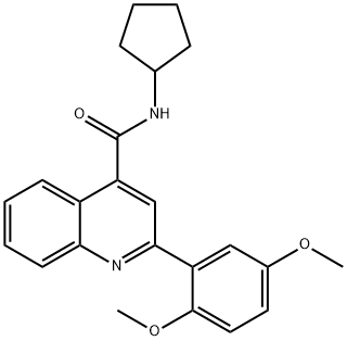 N-cyclopentyl-2-(2,5-dimethoxyphenyl)-4-quinolinecarboxamide Struktur