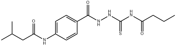 N-[4-({2-[(butyrylamino)carbonothioyl]hydrazino}carbonyl)phenyl]-3-methylbutanamide Struktur