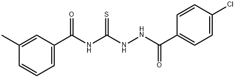 N-{[2-(4-chlorobenzoyl)hydrazino]carbonothioyl}-3-methylbenzamide Struktur