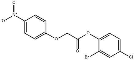 2-bromo-4-chlorophenyl (4-nitrophenoxy)acetate Struktur