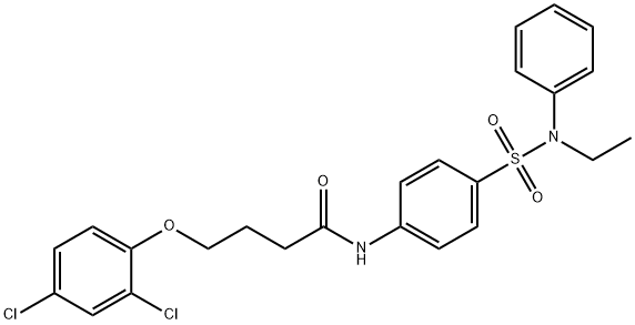 4-(2,4-dichlorophenoxy)-N-(4-{[ethyl(phenyl)amino]sulfonyl}phenyl)butanamide Struktur