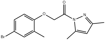 1-[(4-bromo-2-methylphenoxy)acetyl]-3,5-dimethyl-1H-pyrazole Struktur