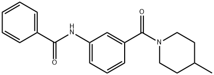 N-{3-[(4-methyl-1-piperidinyl)carbonyl]phenyl}benzamide Struktur