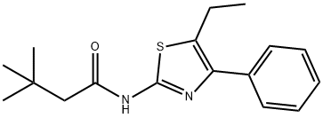 N-(5-ethyl-4-phenyl-1,3-thiazol-2-yl)-3,3-dimethylbutanamide Struktur