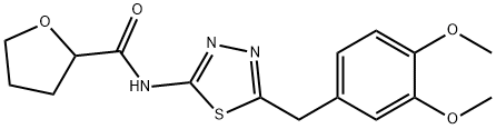 N-[5-(3,4-dimethoxybenzyl)-1,3,4-thiadiazol-2-yl]tetrahydrofuran-2-carboxamide Struktur