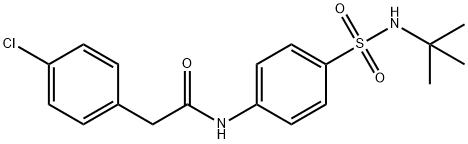 N-[4-(tert-butylsulfamoyl)phenyl]-2-(4-chlorophenyl)acetamide Struktur