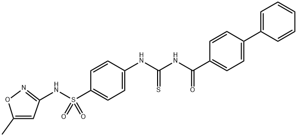 N-{[(4-{[(5-methyl-3-isoxazolyl)amino]sulfonyl}phenyl)amino]carbonothioyl}-4-biphenylcarboxamide Struktur