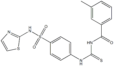 3-methyl-N-[({4-[(1,3-thiazol-2-ylamino)sulfonyl]phenyl}amino)carbonothioyl]benzamide Struktur