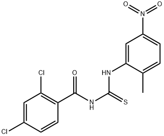 2,4-dichloro-N-{[(2-methyl-5-nitrophenyl)amino]carbonothioyl}benzamide Struktur