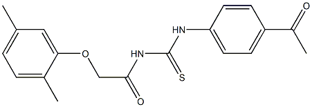 N-{[(4-acetylphenyl)amino]carbonothioyl}-2-(2,5-dimethylphenoxy)acetamide Structure