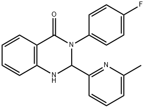 3-(4-Fluoro-phenyl)-2-(6-methyl-pyridin-2-yl)-2,3-dihydro-1H-quinazolin-4-one Struktur