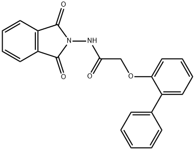 2-(2-biphenylyloxy)-N-(1,3-dioxo-1,3-dihydro-2H-isoindol-2-yl)acetamide Struktur