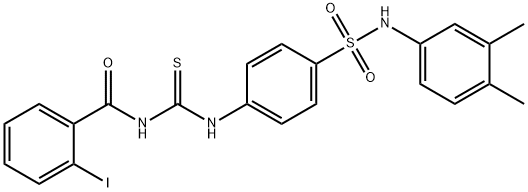 N-{[(4-{[(3,4-dimethylphenyl)amino]sulfonyl}phenyl)amino]carbonothioyl}-2-iodobenzamide Struktur