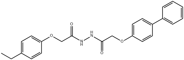 2-(4-biphenylyloxy)-N'-[(4-ethylphenoxy)acetyl]acetohydrazide Struktur