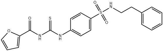 N-{[(4-{[(2-phenylethyl)amino]sulfonyl}phenyl)amino]carbonothioyl}-2-furamide Struktur