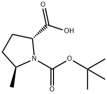 (5S)-1-(tert-butoxycarbonyl)-5-methyl-D-proline Struktur