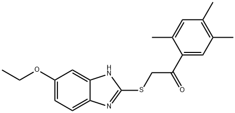 2-[(5-ethoxy-1H-benzimidazol-2-yl)sulfanyl]-1-(2,4,5-trimethylphenyl)ethanone Struktur