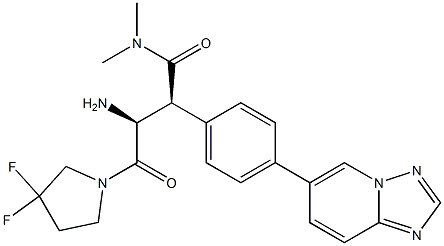 (2S,3S)-2-(4-([1,2,4]triazolo[1,5-a]pyridin-6-yl)phenyl)-3-amino-4-(3,3-difluoropyrrolidin-1-yl)-N,N-dimethyl-4-oxobutanamide Struktur