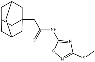 N-[3-(methylsulfanyl)-1,2,4-thiadiazol-5-yl]-2-(tricyclo[3.3.1.1~3,7~]dec-1-yl)acetamide Struktur