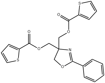 [2-phenyl-4-(thiophene-2-carbonyloxymethyl)-5H-oxazol-4-yl]methyl thiophene-2-carboxylate Struktur