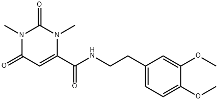 N-[2-(3,4-dimethoxyphenyl)ethyl]-1,3-dimethyl-2,6-dioxo-1,2,3,6-tetrahydropyrimidine-4-carboxamide Struktur