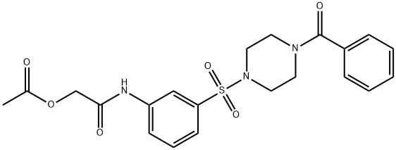 2-{3-[(4-benzoyl-1-piperazinyl)sulfonyl]anilino}-2-oxoethyl acetate Struktur