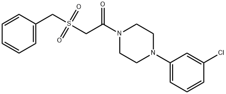 2-benzylsulfonyl-1-[4-(3-chlorophenyl)piperazin-1-yl]ethanone Struktur