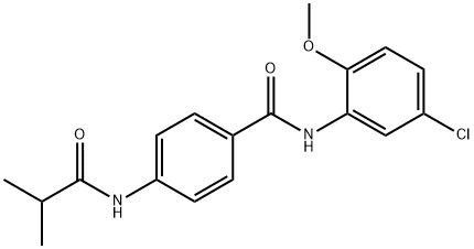 N-(5-chloro-2-methoxyphenyl)-4-(2-methylpropanoylamino)benzamide Struktur