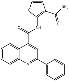 N-(3-carbamoylthiophen-2-yl)-2-phenylquinoline-4-carboxamide Struktur