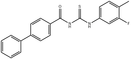 N-{[(3-fluoro-4-methylphenyl)amino]carbonothioyl}-4-biphenylcarboxamide Struktur