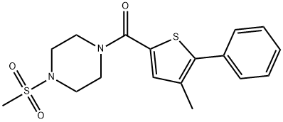 (4-methyl-5-phenylthiophen-2-yl)-(4-methylsulfonylpiperazin-1-yl)methanone Struktur