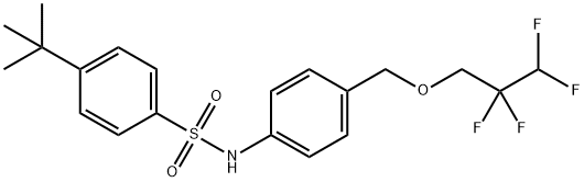 4-tert-butyl-N-{4-[(2,2,3,3-tetrafluoropropoxy)methyl]phenyl}benzenesulfonamide Struktur