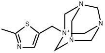 1-[(2-methyl-1,3-thiazol-5-yl)methyl]-3,5,7-triaza-1-azoniatricyclo[3.3.1.1~3,7~]decane Struktur