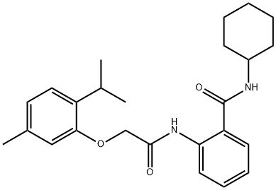 N-cyclohexyl-2-[[2-(5-methyl-2-propan-2-ylphenoxy)acetyl]amino]benzamide Struktur