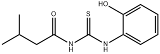 N-{[(2-hydroxyphenyl)amino]carbonothioyl}-3-methylbutanamide Struktur