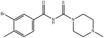 3-bromo-4-methyl-N-(4-methylpiperazine-1-carbothioyl)benzamide Struktur