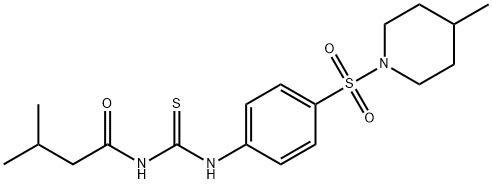 3-methyl-N-[({4-[(4-methyl-1-piperidinyl)sulfonyl]phenyl}amino)carbonothioyl]butanamide Struktur